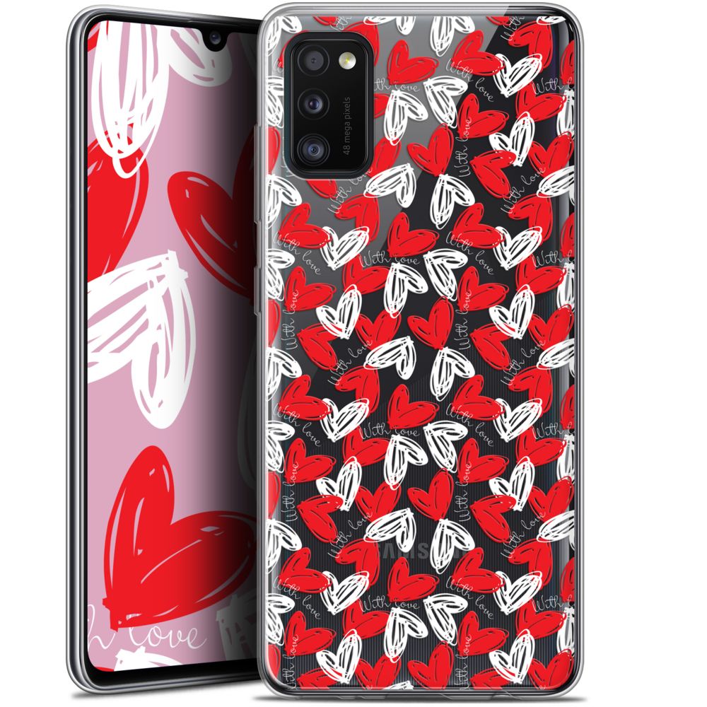 Caseink - Coque Pour Samsung Galaxy A41 (6.1 ) [Gel HD Collection Love Saint Valentin Design With Love - Souple - Ultra Fin - Imprimé en France] - Coque, étui smartphone