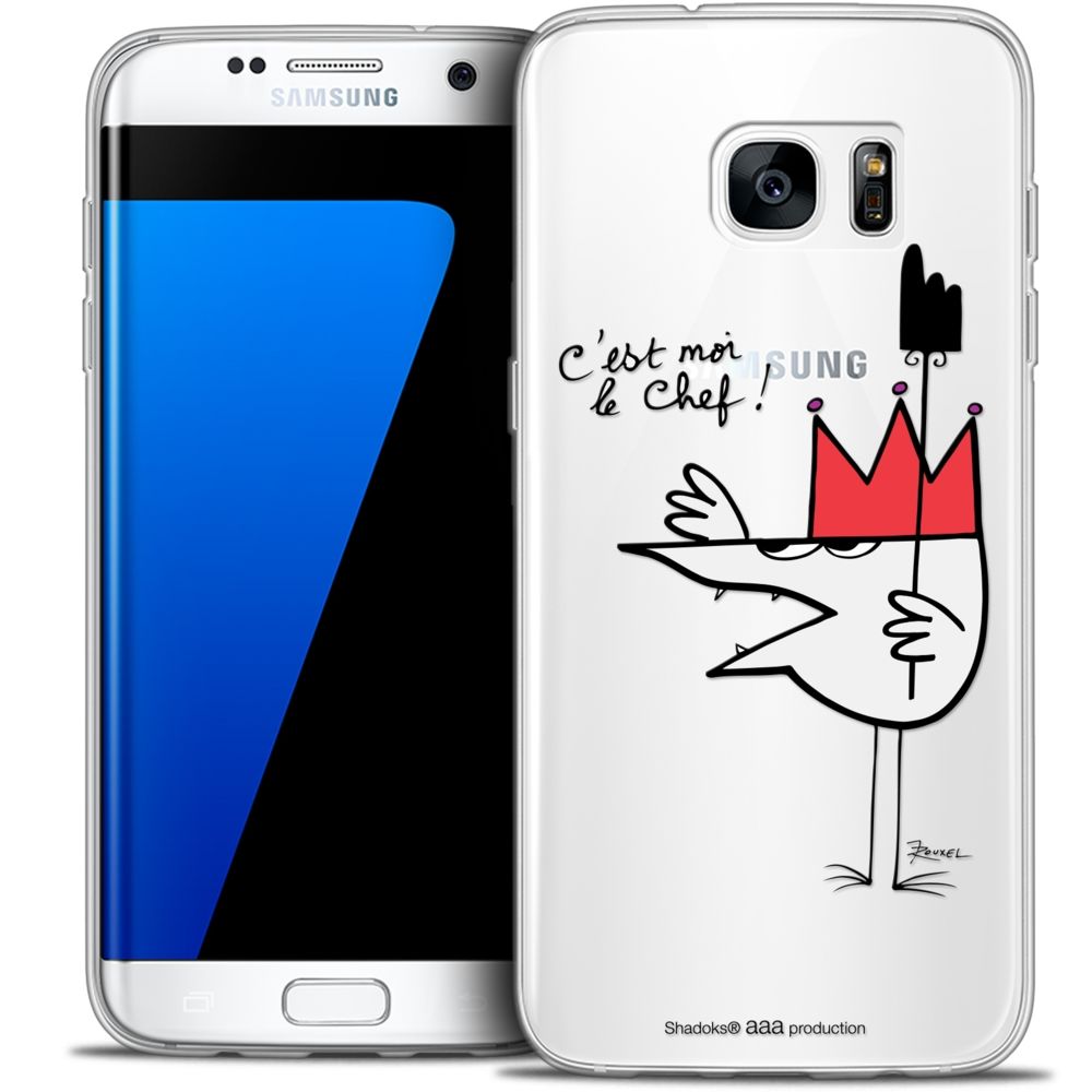 Caseink - Coque Housse Etui Samsung Galaxy S7 Edge [Crystal HD Collection Les Shadoks ? Design Le Chef - Rigide - Ultra Fin - Imprimé en France] - Coque, étui smartphone