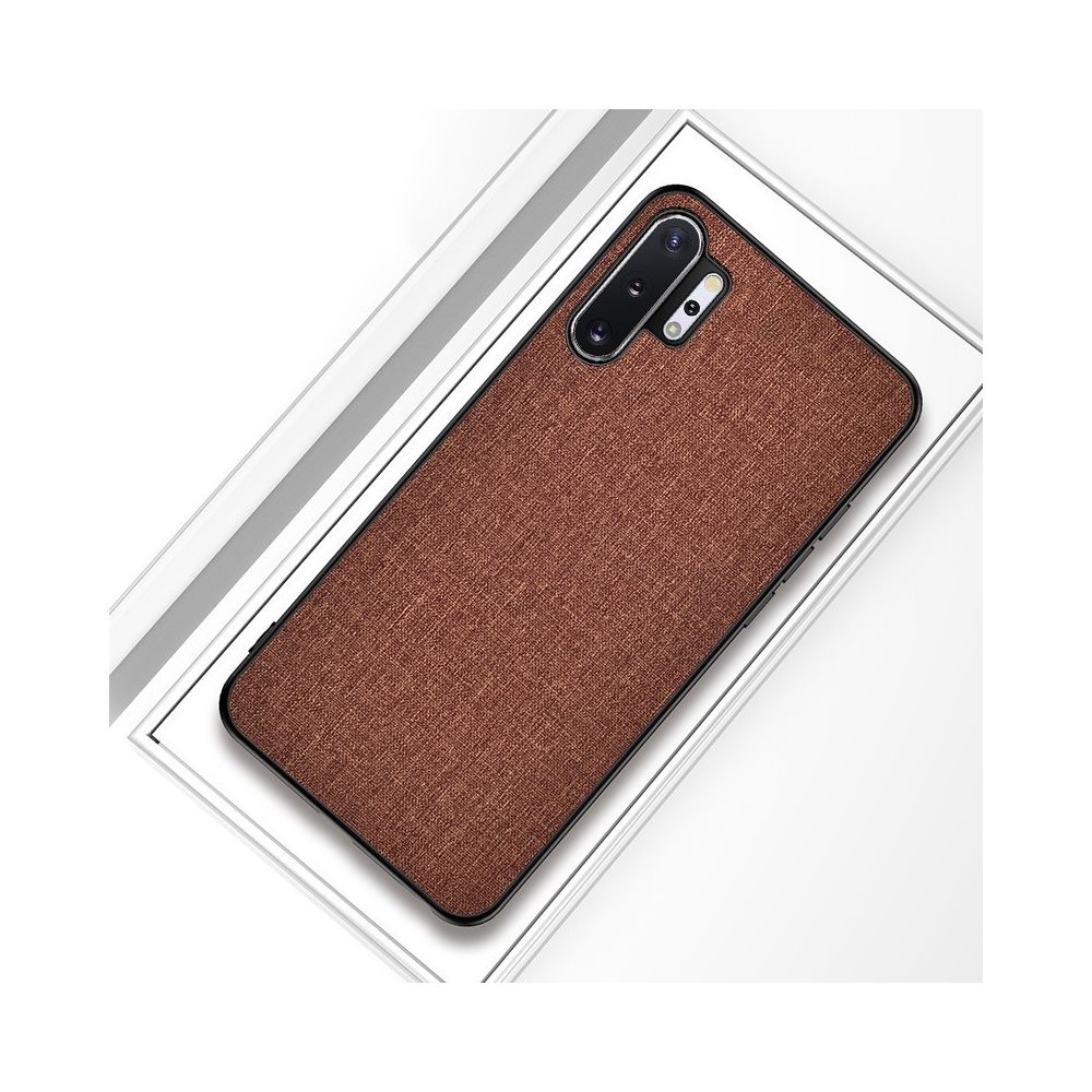 Wewoo - Housse Étui Coque Pour Galaxy Note 10 Pro / Note 10+ Texture de tissu antichoc PC + de protection en TPU Marron - Coque, étui smartphone