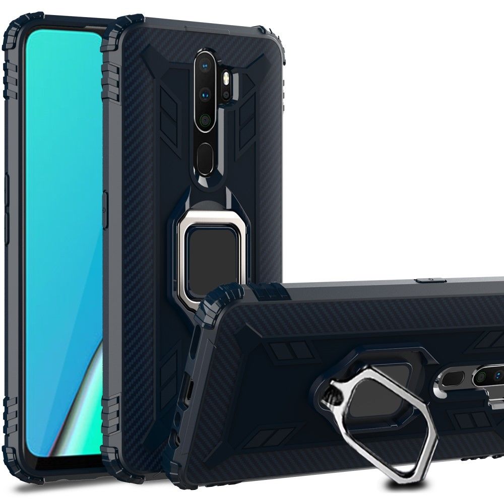 marque generique - Coque en TPU avec béquille bleu pour votre Oppo A9 (2020) - Coque, étui smartphone