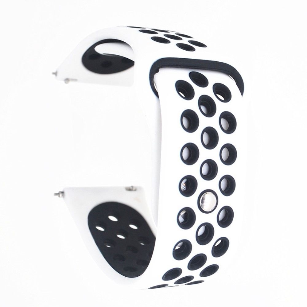 marque generique - Bracelet en silicone creux bicolore blanc/noir pour votre Samsung Galaxy Watch Active - Accessoires bracelet connecté