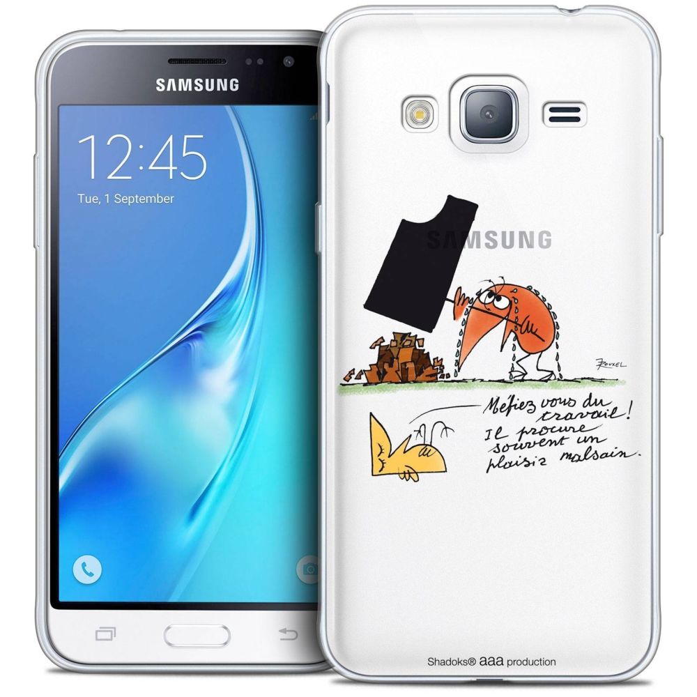 Caseink - Coque Housse Etui Samsung Galaxy J3 2016 (J320) [Crystal HD Collection Les Shadoks ? Design Le Travail - Rigide - Ultra Fin - Imprimé en France] - Coque, étui smartphone