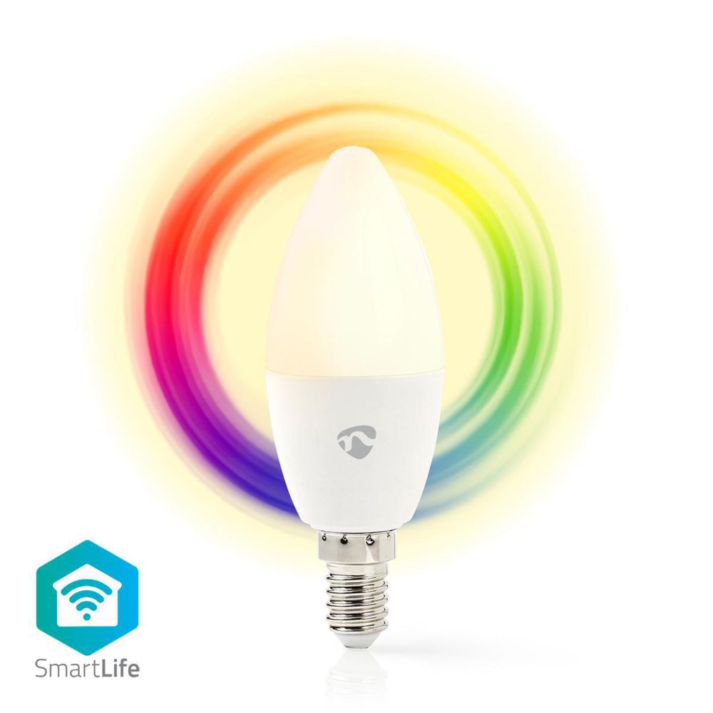 Nedis - Ampoule LED Intelligente Wi-Fi - Pleine Couleur et Blanc Chaud - E14 - Ampoule connectée