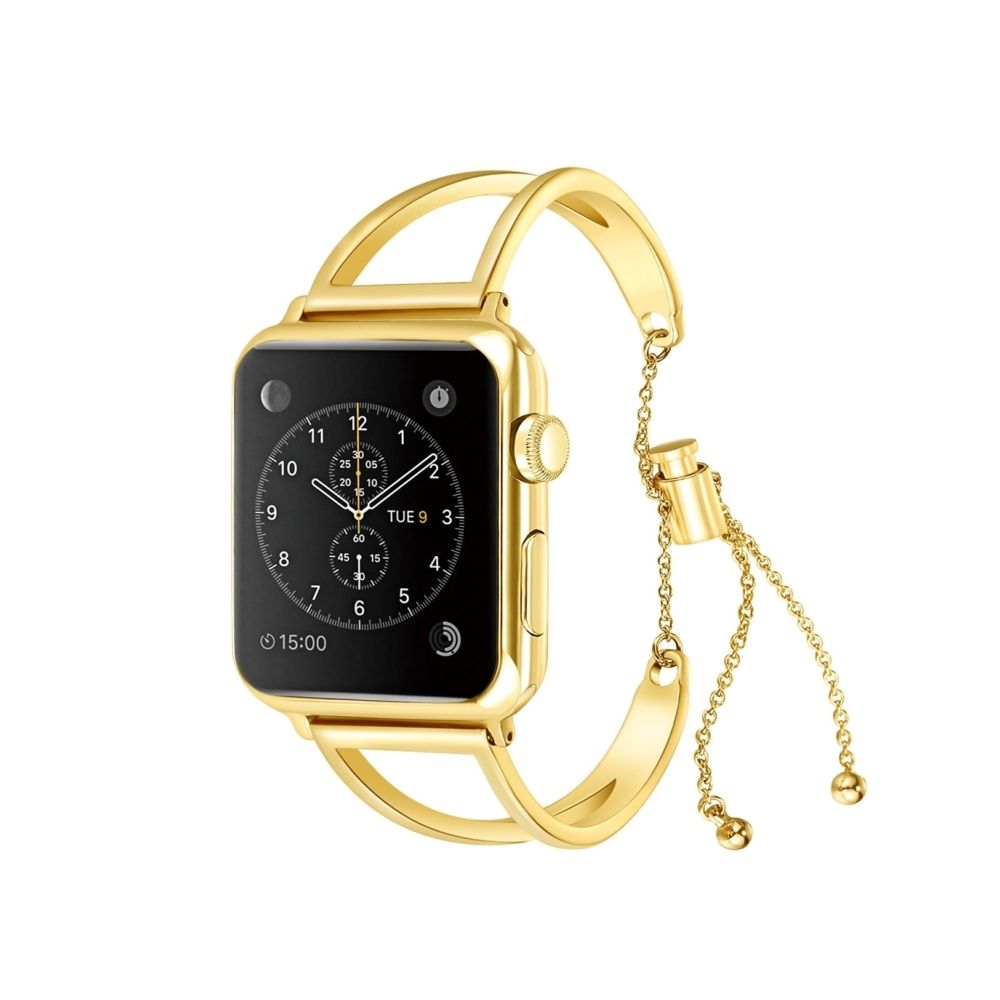 Wewoo - Bracelet en forme de lettre V avec bracelet en acier et boucle en acier inoxydable pour Apple Watch séries 3 et 2 et 1 de 38 mm (or) - Accessoires Apple Watch