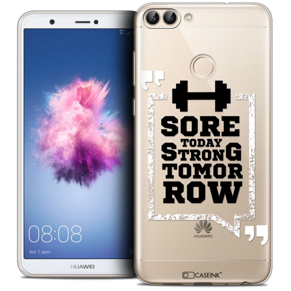 Caseink - Coque Housse Etui Huawei P Smart (5.7 ) [Crystal Gel HD Collection Quote Design Strong Tomorrow - Souple - Ultra Fin - Imprimé en France] - Coque, étui smartphone
