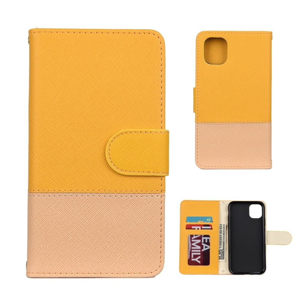 Wewoo - Coque Pour iPhone 11 Étui à rabat en cuir avec support et cadre photo emplacements cartes et portefeuille jaune - Coque, étui smartphone