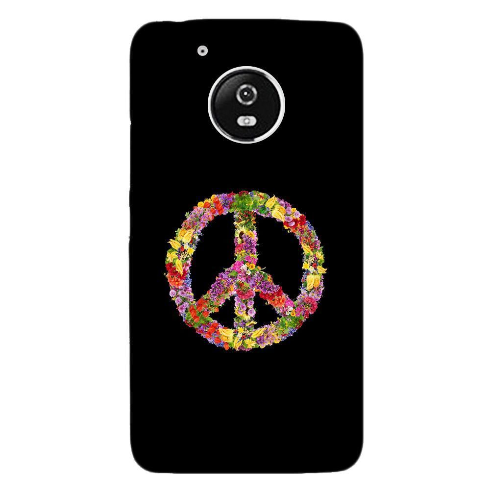 Kabiloo - Coque rigide pour Motorola Moto G5 avec impression Motifs Peace and Love fleuri - Coque, étui smartphone