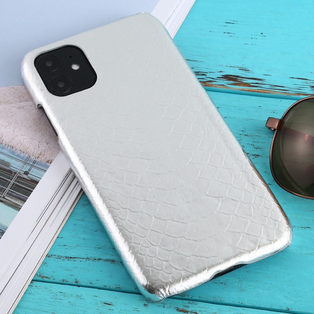 Wewoo - Coque Rigide Pour iPhone 11 Snakekin Texture Paste Skin Etui de protection PC Argent - Coque, étui smartphone