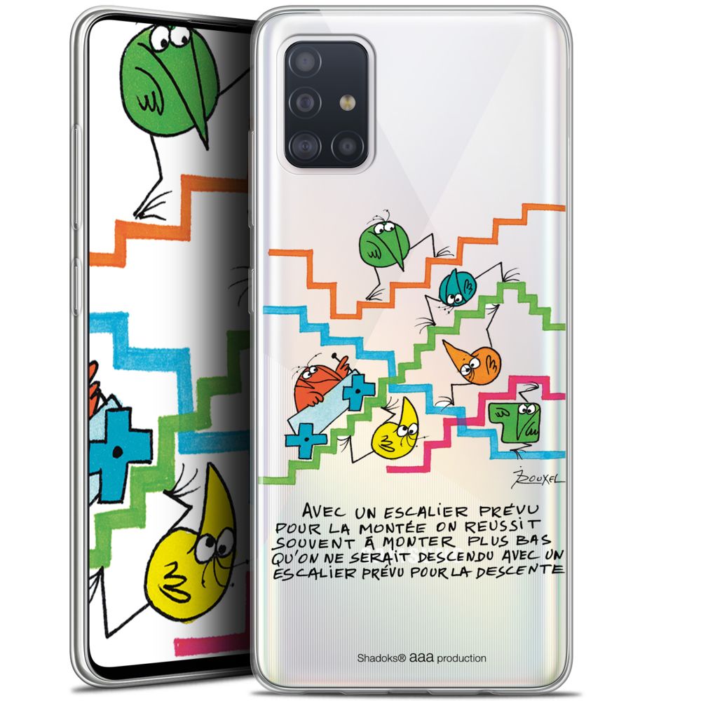 Caseink - Coque Pour Samsung Galaxy A51 (A515) (6.5 ) [Gel HD Collection Les Shadoks ? Design L'escalier - Souple - Ultra Fin - Imprimé en France] - Coque, étui smartphone