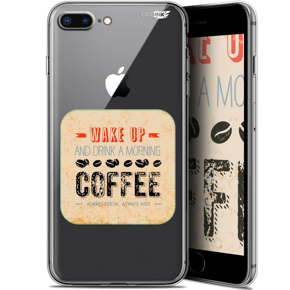 Caseink - Coque arrière Apple iPhone 7/8 Plus (4.7 ) Gel HD [ Nouvelle Collection - Souple - Antichoc - Imprimé en France] Wake Up With Coffee - Coque, étui smartphone