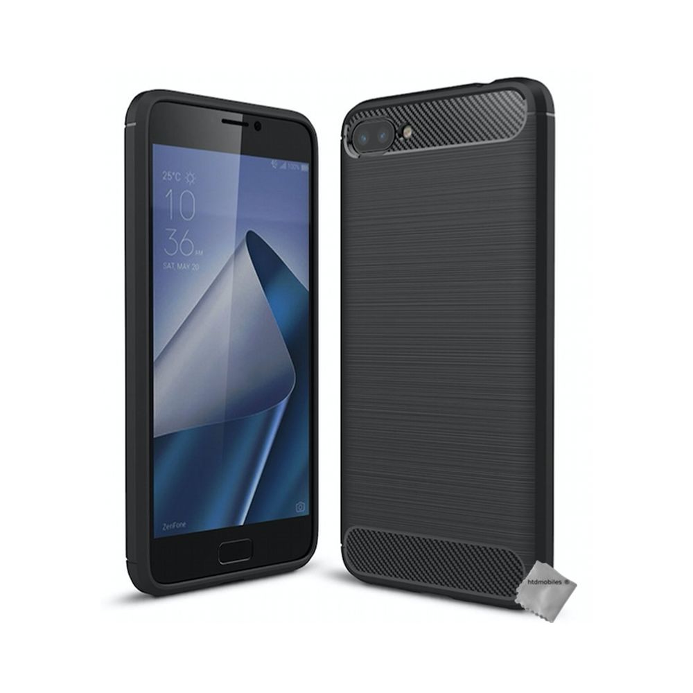 Htdmobiles - Housse etui coque silicone gel carbone pour Asus Zenfone 4 Max Plus ZC554KL + film ecran - NOIR - Autres accessoires smartphone