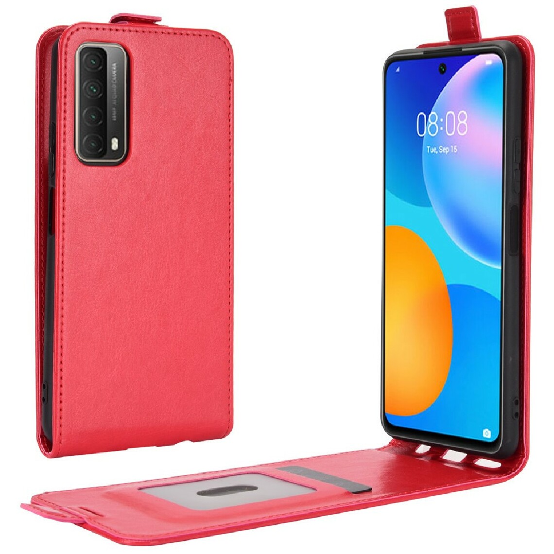 Other - Etui en PU retournement vertical du cheval fou avec porte-carte rouge pour votre Huawei P smart 2021 - Coque, étui smartphone