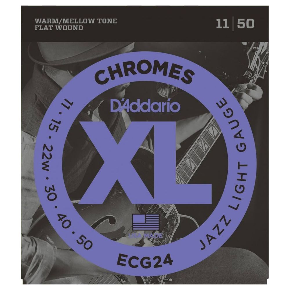 D'Addario - D'Addario ECG24 - Chrome Jazz Light 11-50 - Jeu de cordes guitare électrique - Accessoires instruments à cordes