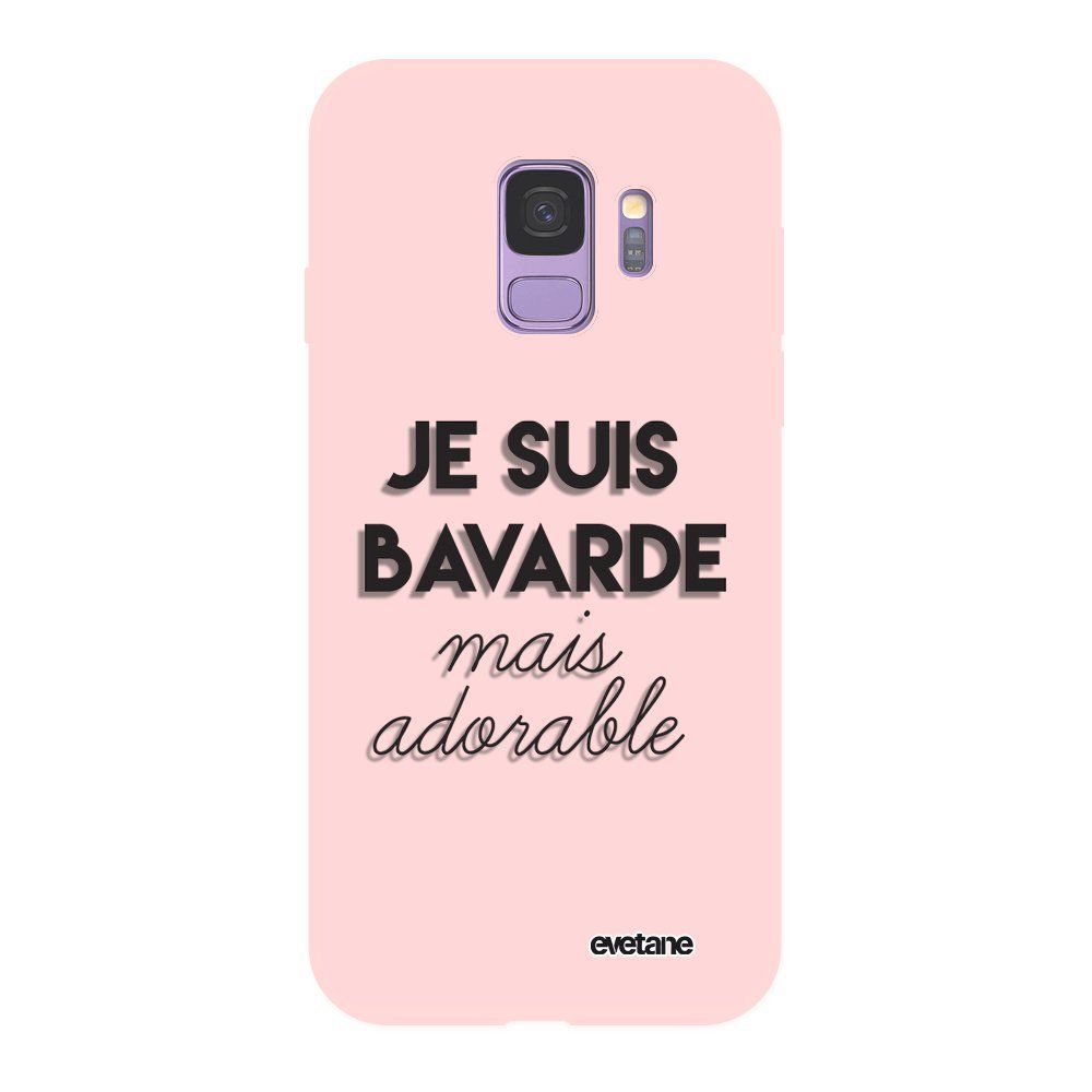 Evetane - Coque Samsung Galaxy S9 Silicone Liquide Douce rose Bavarde Mais Adorable Ecriture Tendance et Design Evetane - Coque, étui smartphone