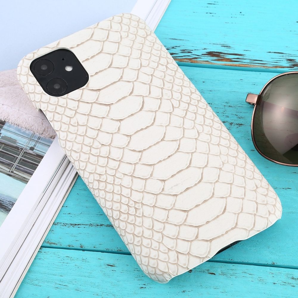 Wewoo - Coque Rigide Pour iPhone 11 Snakekin Texture Paste Skin Etui de protection PC Blanc - Coque, étui smartphone