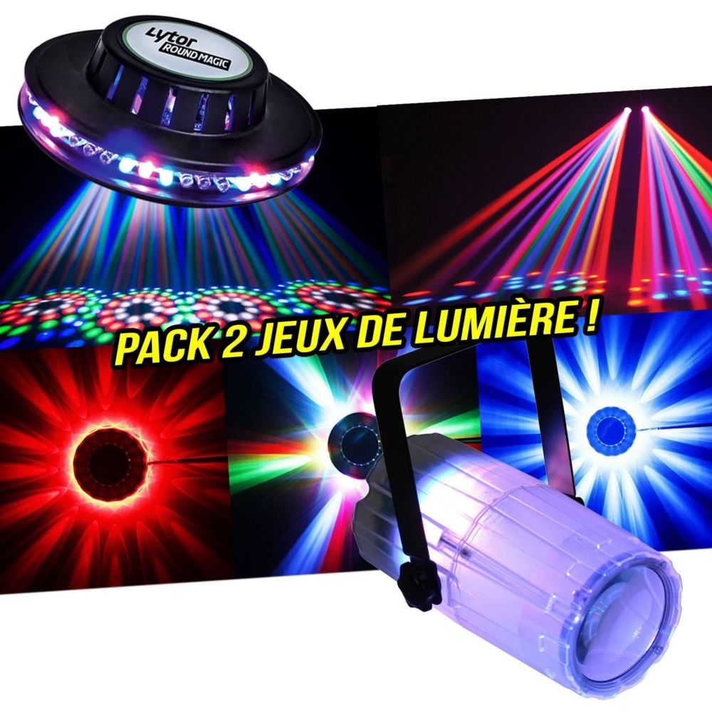 Lytor - Pack fête 2 Jeux de lumière Effet OVNI + Effet MOON FLOWER rotatif Lytor - Packs DJ