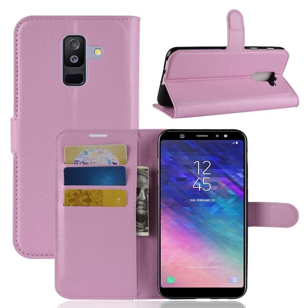 marque generique - Etui en PU couleur en rose pour votre Samsung Galaxy A6 Plus (2018) - Autres accessoires smartphone