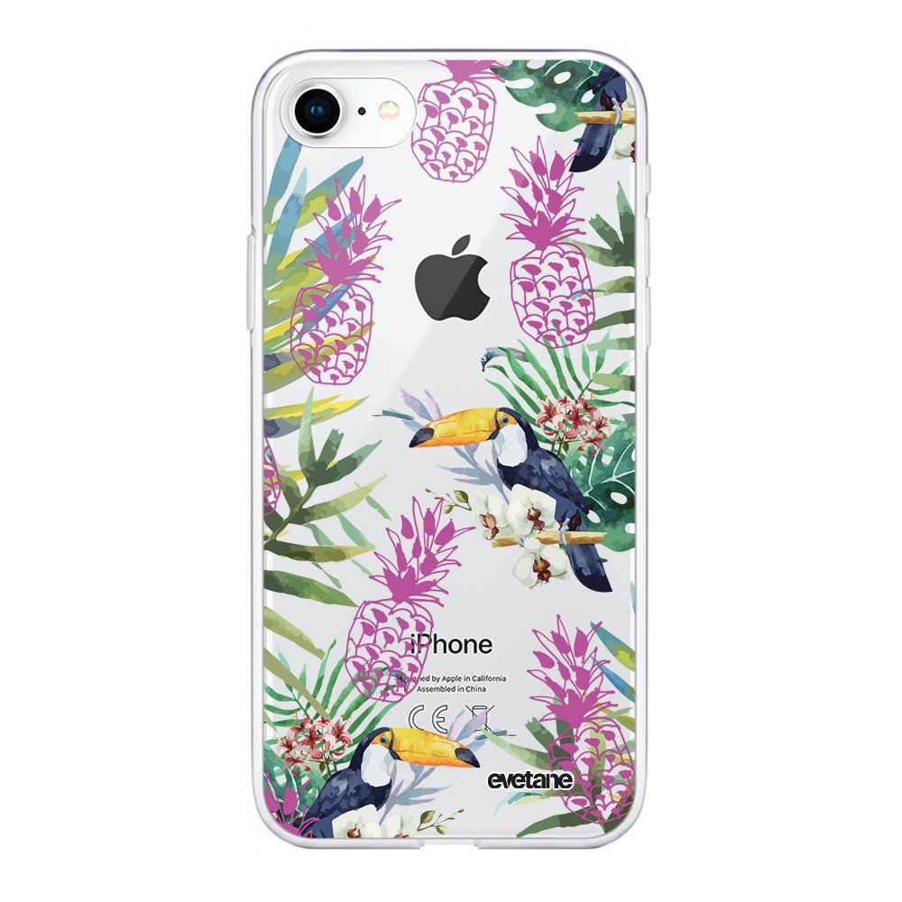 Evetane - Coque iPhone 7/8/ iPhone SE 2020 souple transparente Jungle Tropicale Motif Ecriture Tendance Evetane. - Coque, étui smartphone