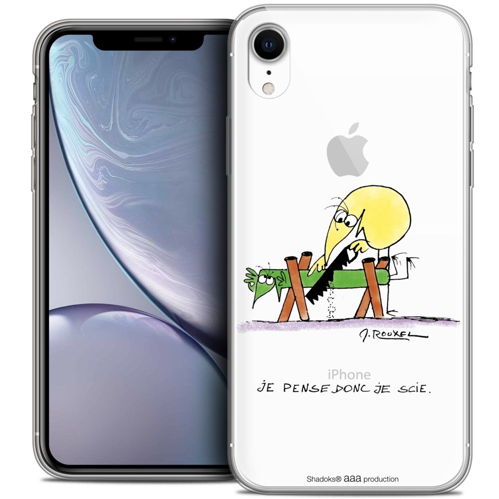 Caseink - Coque Housse Etui Apple iPhone Xr (6.1 ) [Crystal Gel HD Collection Les Shadoks ? Design Je pense Donc - Souple - Ultra Fin - Imprimé en France] - Coque, étui smartphone