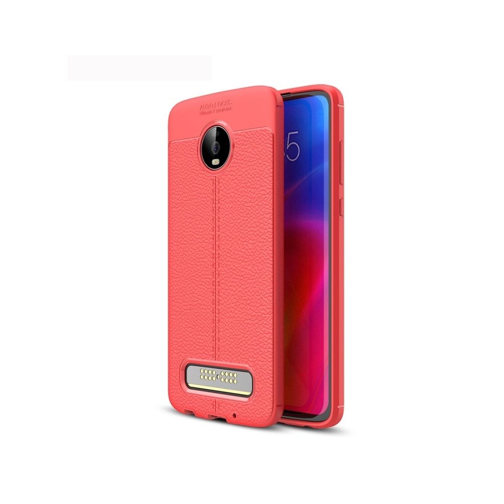 Wewoo - Coque antichoc TPU Litchi Texture pour Motorola Moto Z4 Play (Rouge) - Coque, étui smartphone