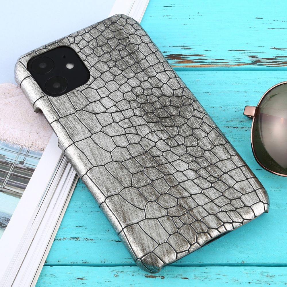 Wewoo - Coque Rigide Pour iPhone 11 de protection antichoc crocodile texture argent - Coque, étui smartphone
