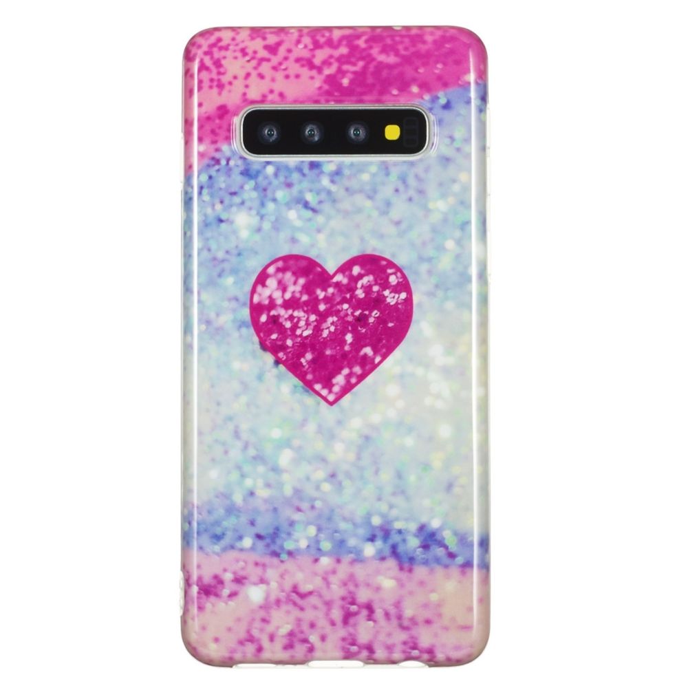 Wewoo - Coque Fashion Etui de protection en TPU pour Galaxy S10 Plus coeur rouge - Coque, étui smartphone