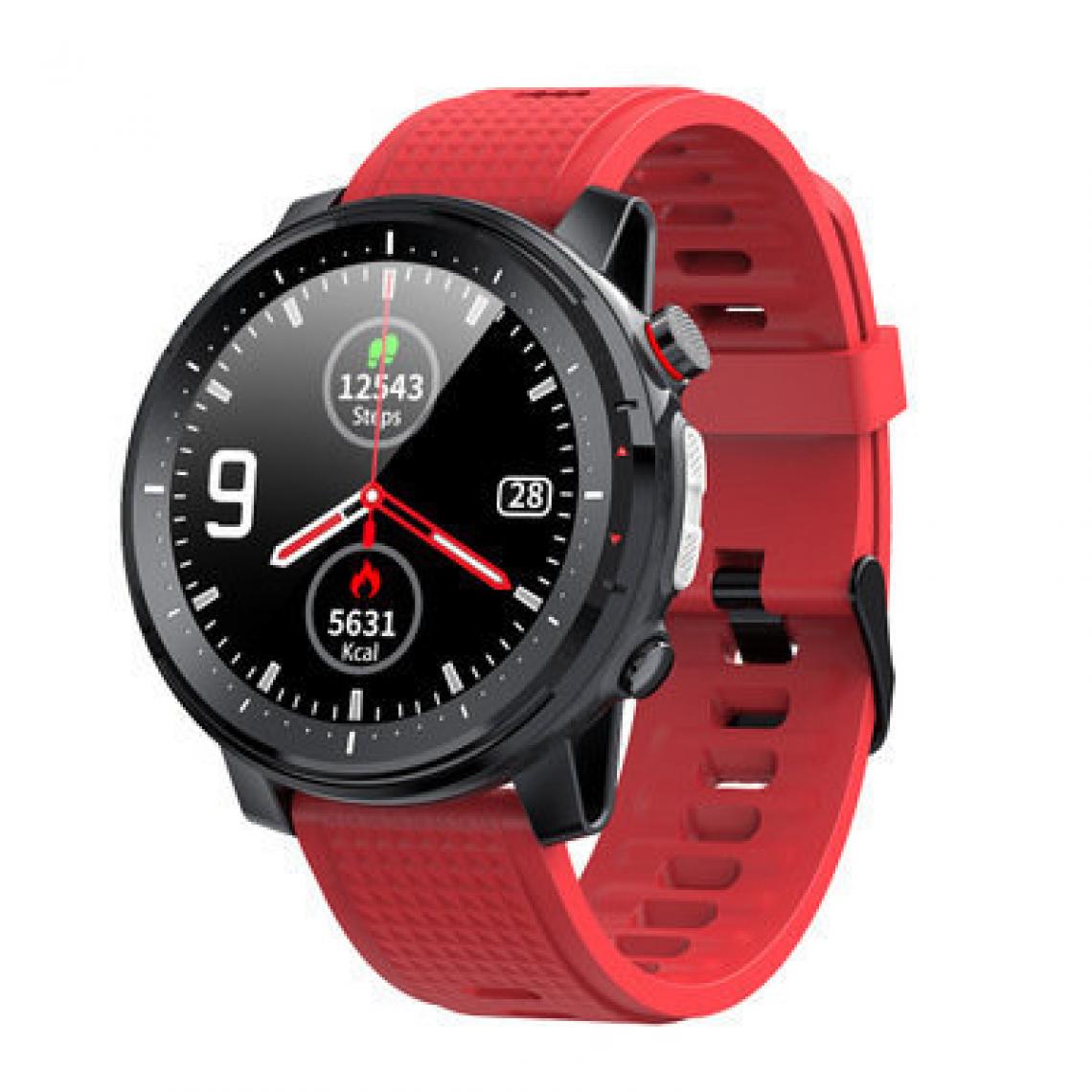 Chronotech Montres - Smart Watch Blood Pressure Monitor Blood Oxygen Meter Heart Rate Monitor Waterproof IP68(Red) - Montre connectée