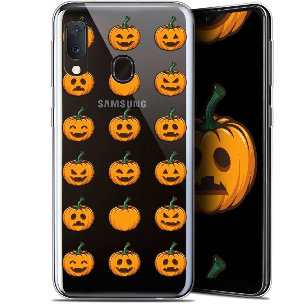 Caseink - Coque Pour Samsung Galaxy A20E (5.8 ) [Gel HD Collection Halloween Design Smiley Citrouille - Souple - Ultra Fin - Imprimé en France] - Coque, étui smartphone