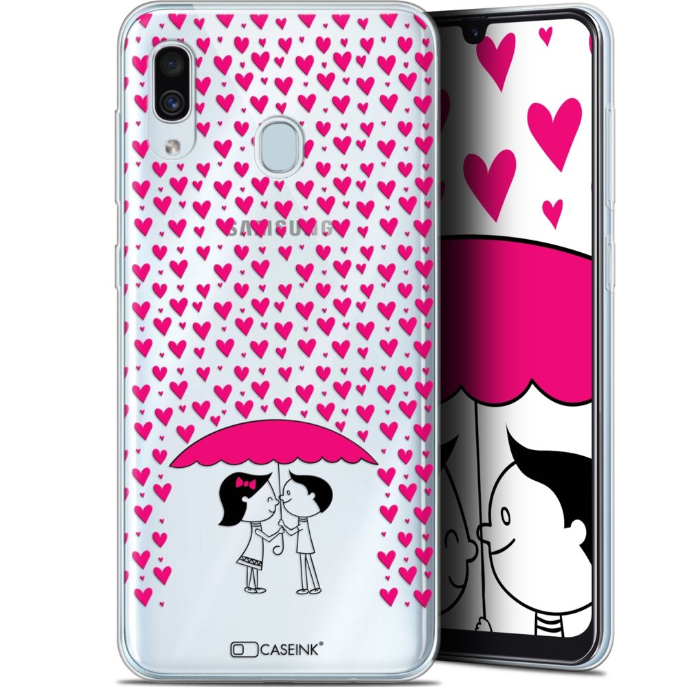 Caseink - Coque Pour Samsung Galaxy A30 (6.4 ) [Gel HD Collection Love Saint Valentin Design Pluie d'Amour - Souple - Ultra Fin - Imprimé en France] - Coque, étui smartphone