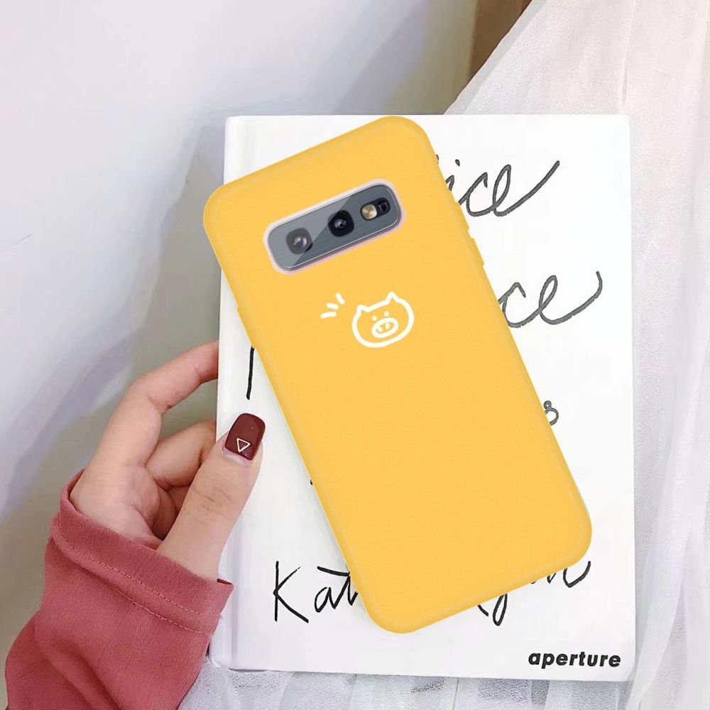Wewoo - Coque Pour Samsung Galaxy S10e Little Pig Pattern Givré TPU Housse de protection jaune - Coque, étui smartphone