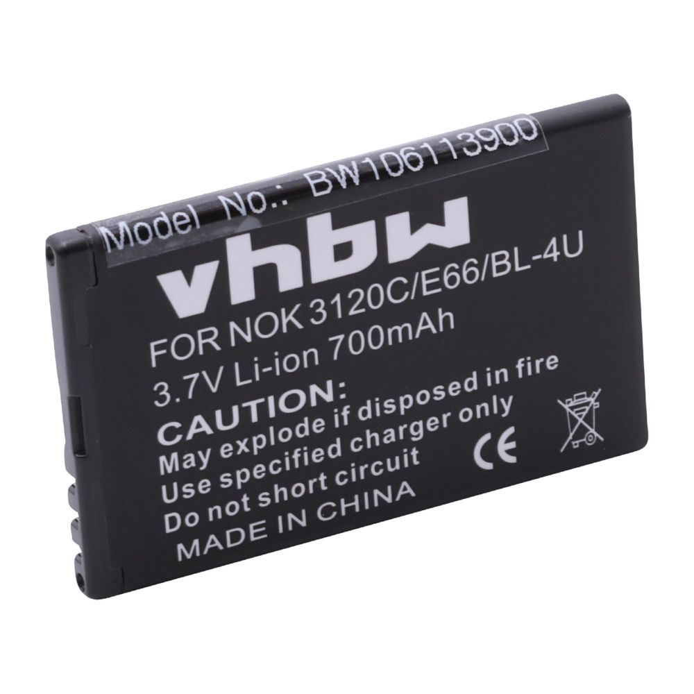 Vhbw - vhbw Li-Ion batterie 700mAh (3.7V) pour portable Smartphone téléphone Texet TM-333, TM-D305 comme BL-4U, N4U85T, MP-S-V. - Batterie téléphone