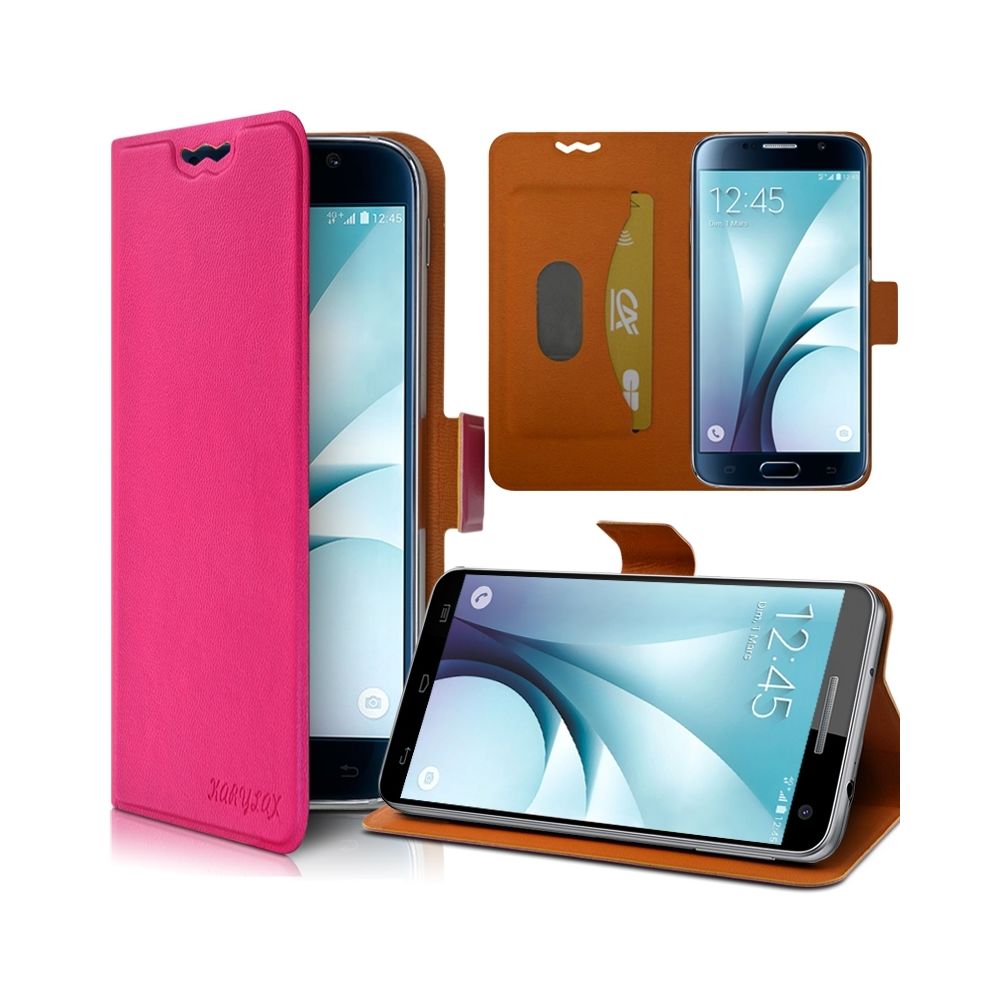 Karylax - Etui Support 360 degrés Universel M Rose Fushia pour Smartphone Huawei Honor 9i - Autres accessoires smartphone