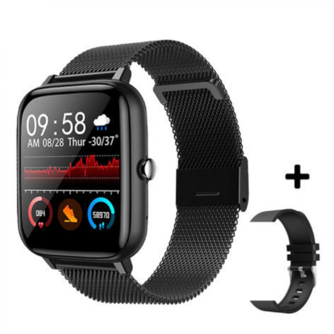 Chronotech Montres - Smart Watch,Waterproof Sport SmartWatch,Heart Rate Tracking Device Bracelet Watch Information Notifications(black) - Montre connectée