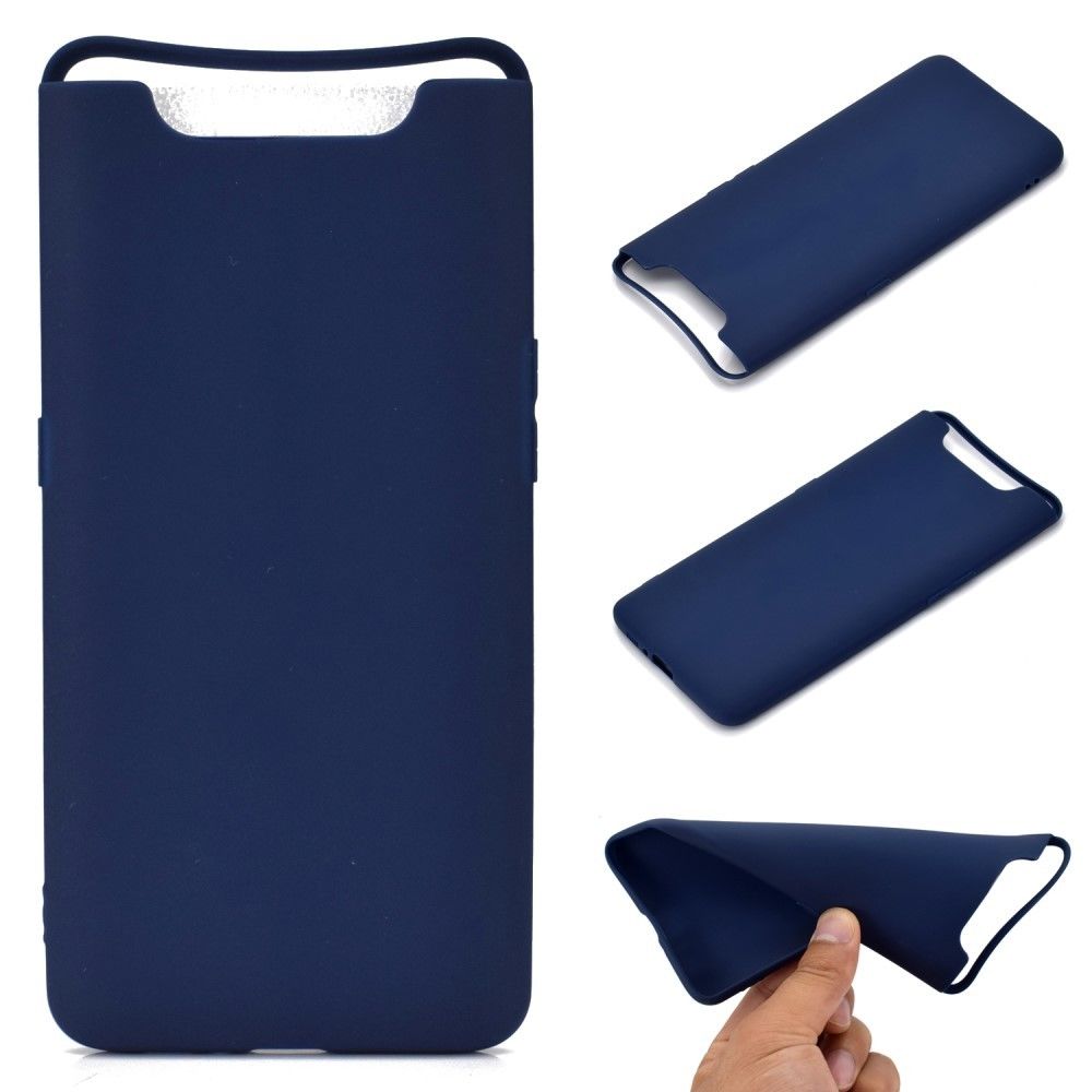 marque generique - Coque en TPU mat de couleur unie anti-empreintes digitales bleu pour votre Samsung Galaxy A80/A90 - Coque, étui smartphone