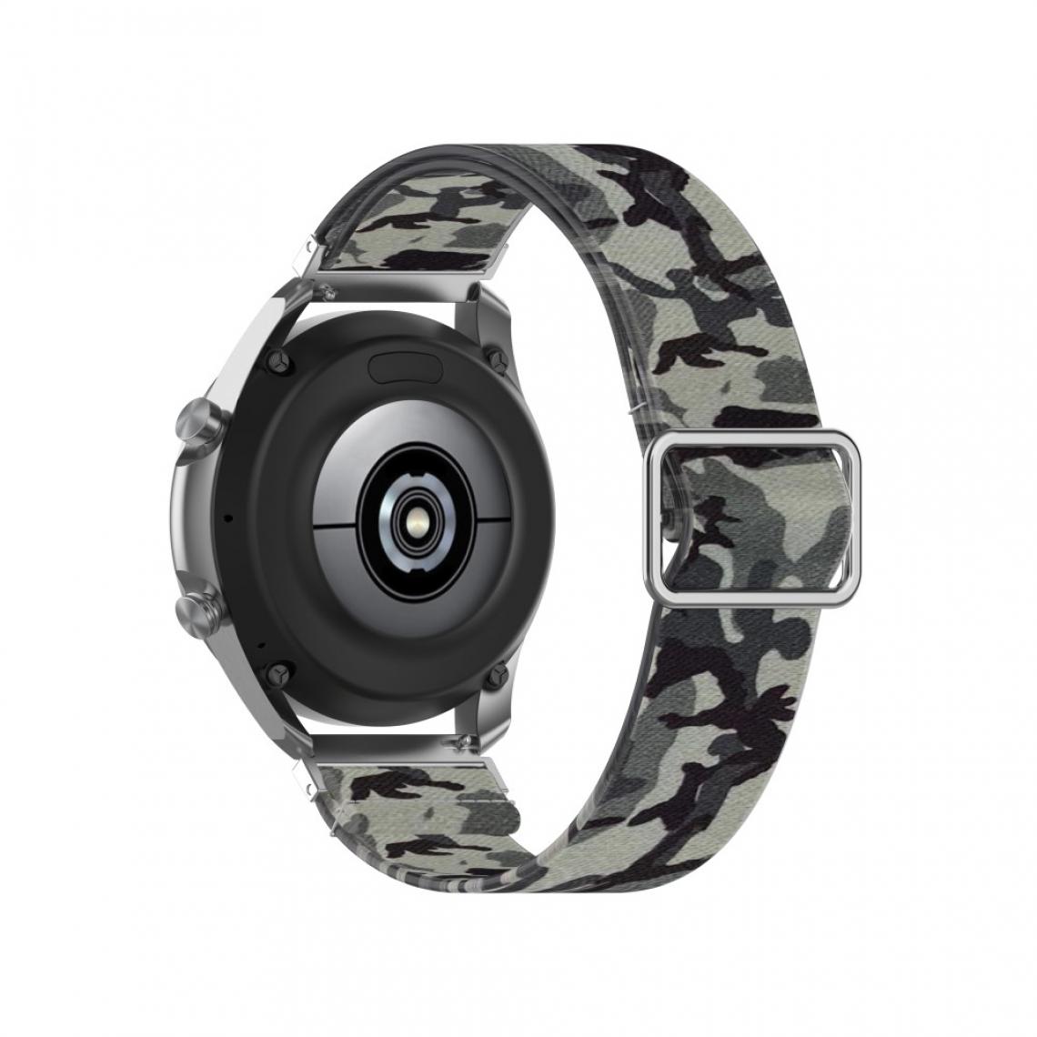 Other - Bracelet en nylon Motif Imprimé Réglable 20mm Gris Camouflage pour votre Samsung Galaxy Watch3 41mm/Watch Active - Accessoires bracelet connecté
