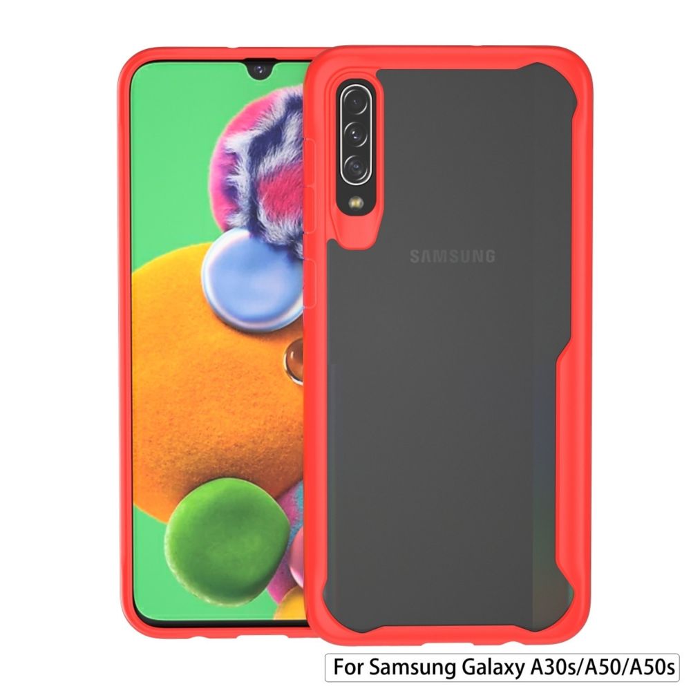 Wewoo - Coque Souple Pour Galaxy A50 / A50s / A30s Transparent PC + TPU Housse de protection antichoc à couverture totale Rouge - Coque, étui smartphone