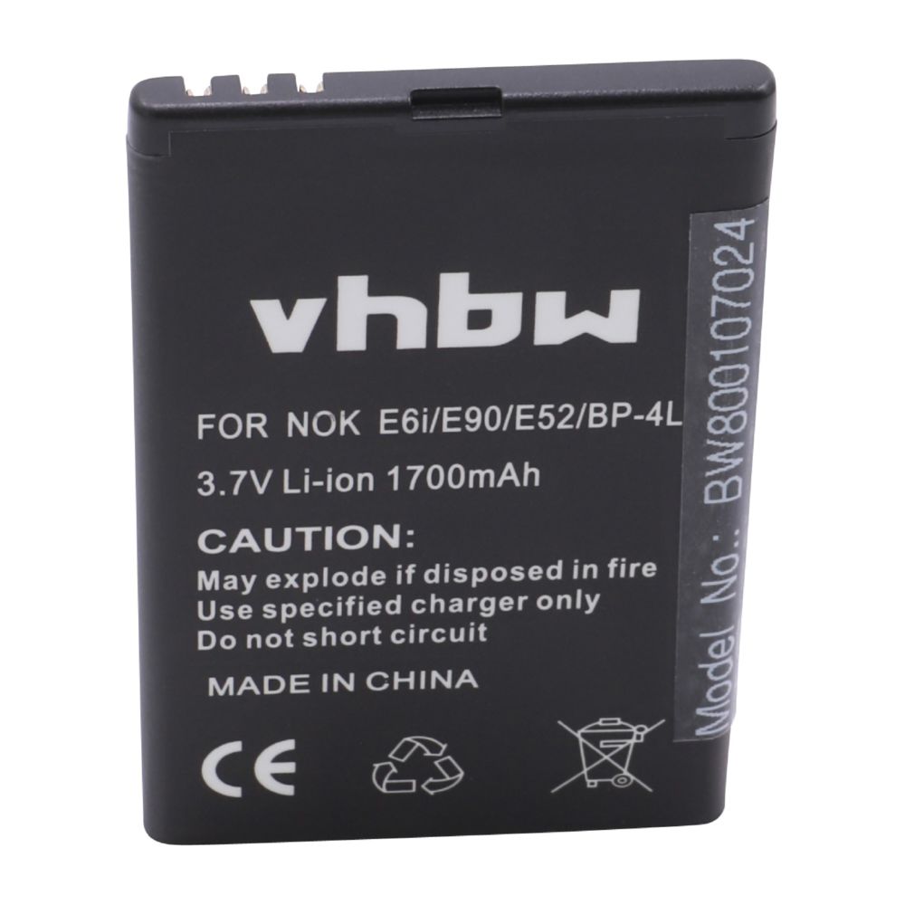Vhbw - Batterie Li-Ion 1700mAh (3.7) vhbw pour téléphone portable smartphone ACE N4L120J, NOKIA BP-4L, SVP C4D10T, N4D113J, VERTU BP-4LV comme BP-4L, N4D113J - Batterie téléphone