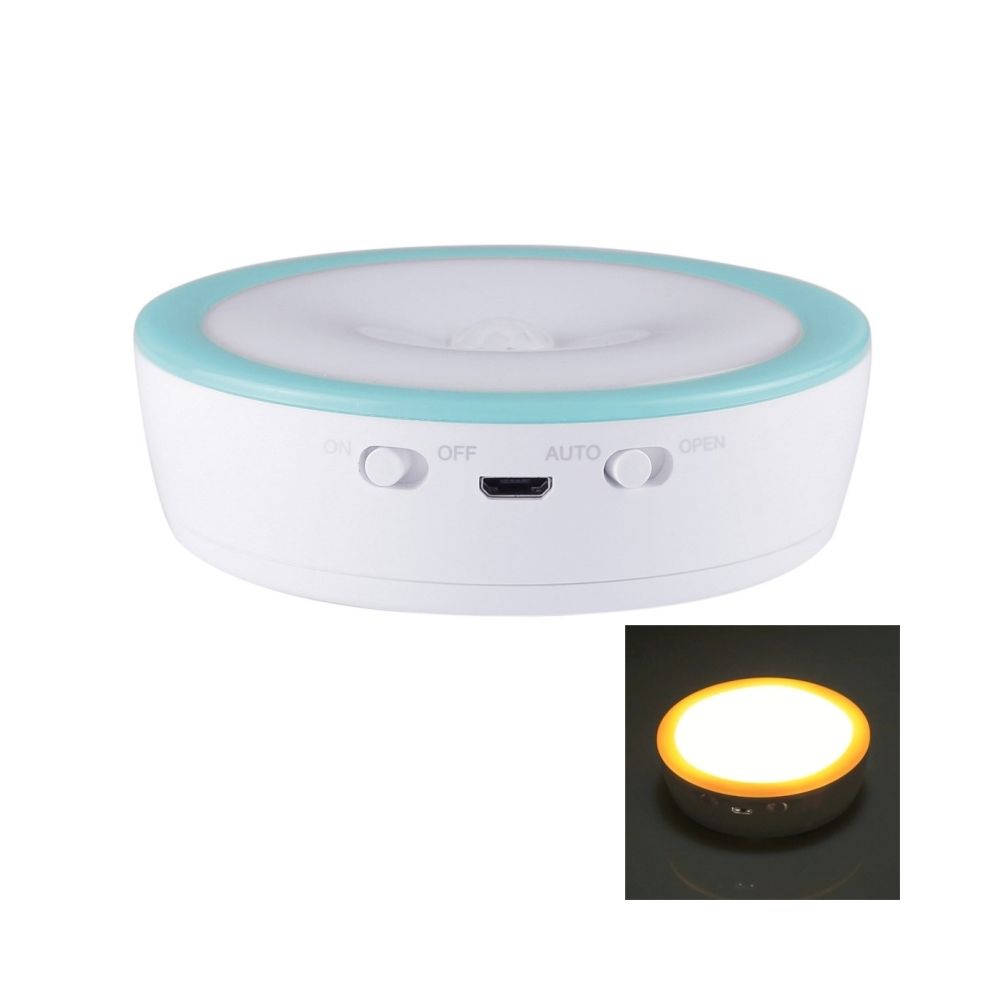 Wewoo - LED détecteur de mouvement bleu 1W 4000K USB charge PIR capteur de lumière de nuit Lampe de secours Cabinet Lampe, Distance du capteur: environ 3m, DC 4.5V - Lampe connectée