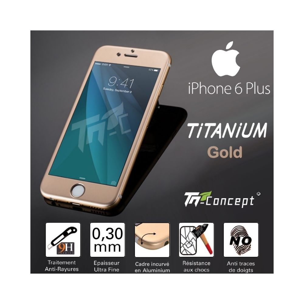 Tm Concept - Iphone 6 Plus - Vitre de Protection Titanium - 5 Couleurs Gold - Protection écran smartphone