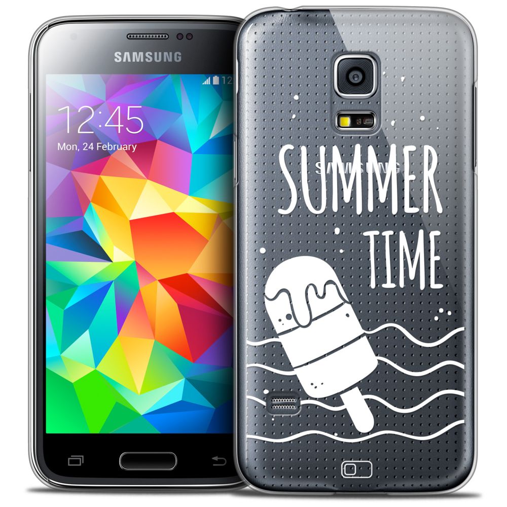 Caseink - Coque Housse Etui Samsung Galaxy S5 [Crystal HD Collection Summer Design Summer Time - Rigide - Ultra Fin - Imprimé en France] - Coque, étui smartphone