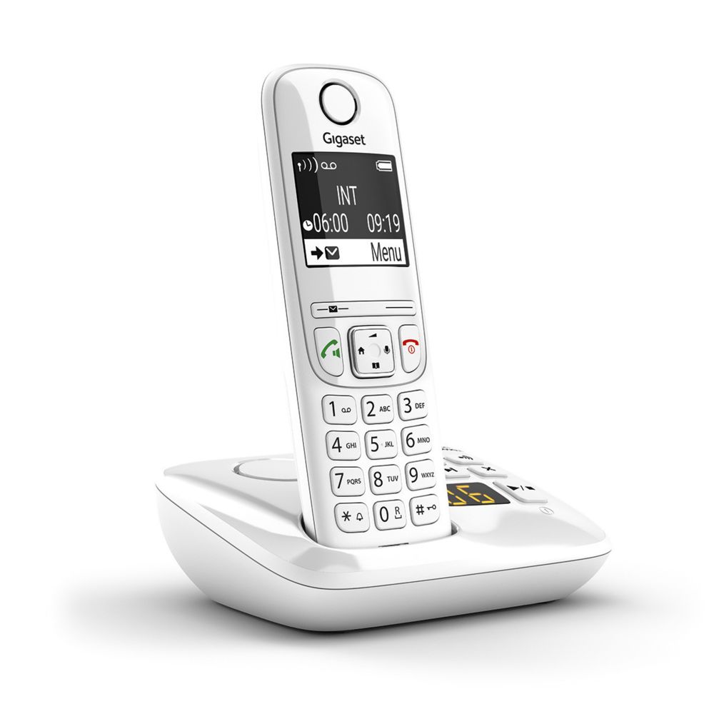 Gigaset - Téléphone répondeur sans fil Gigaset AS690A - blanc - Téléphone fixe-répondeur