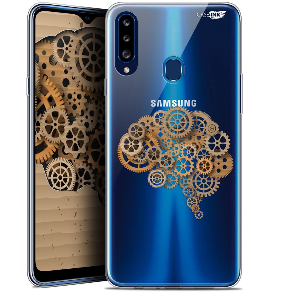 Caseink - Coque arrière Samsung Galaxy A20s (6.5 ) Gel HD [ Nouvelle Collection - Souple - Antichoc - Imprimé en France] Mécanismes du Cerveau - Coque, étui smartphone