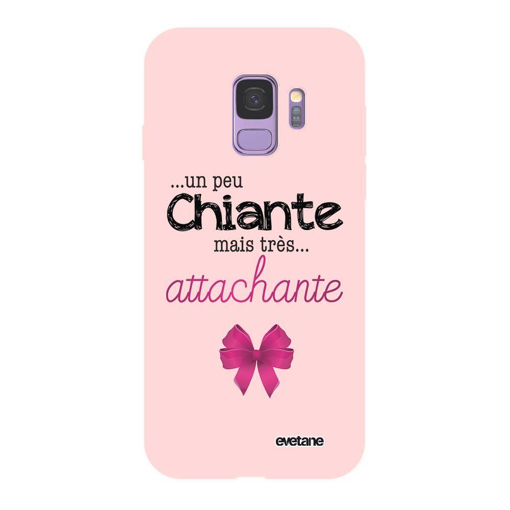 Evetane - Coque Samsung Galaxy S9 Silicone Liquide Douce rose Un peu chiante tres attachante Ecriture Tendance et Design Evetane - Coque, étui smartphone