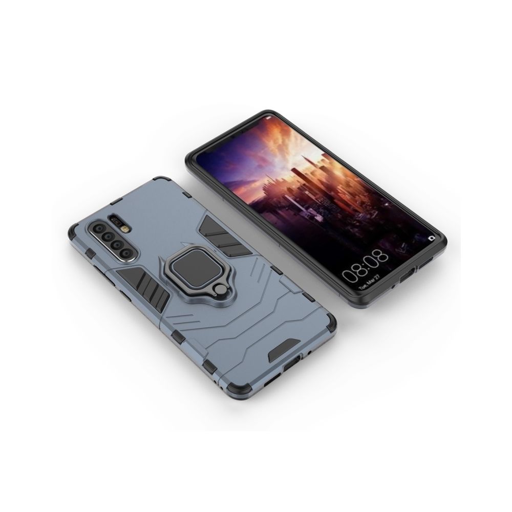 Wewoo - Coque Housse de protection antichoc PC + TPU pour HuMate P30 Pro, avec support d'anneau magnétique (Gris) - Coque, étui smartphone