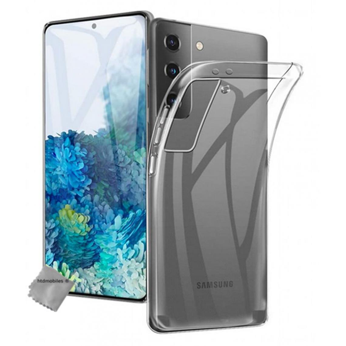 Htdmobiles - Housse etui coque gel Samsung Galaxy S21 Plus 5G + verre trempe - TRANSPARENT TPU - Coque, étui smartphone
