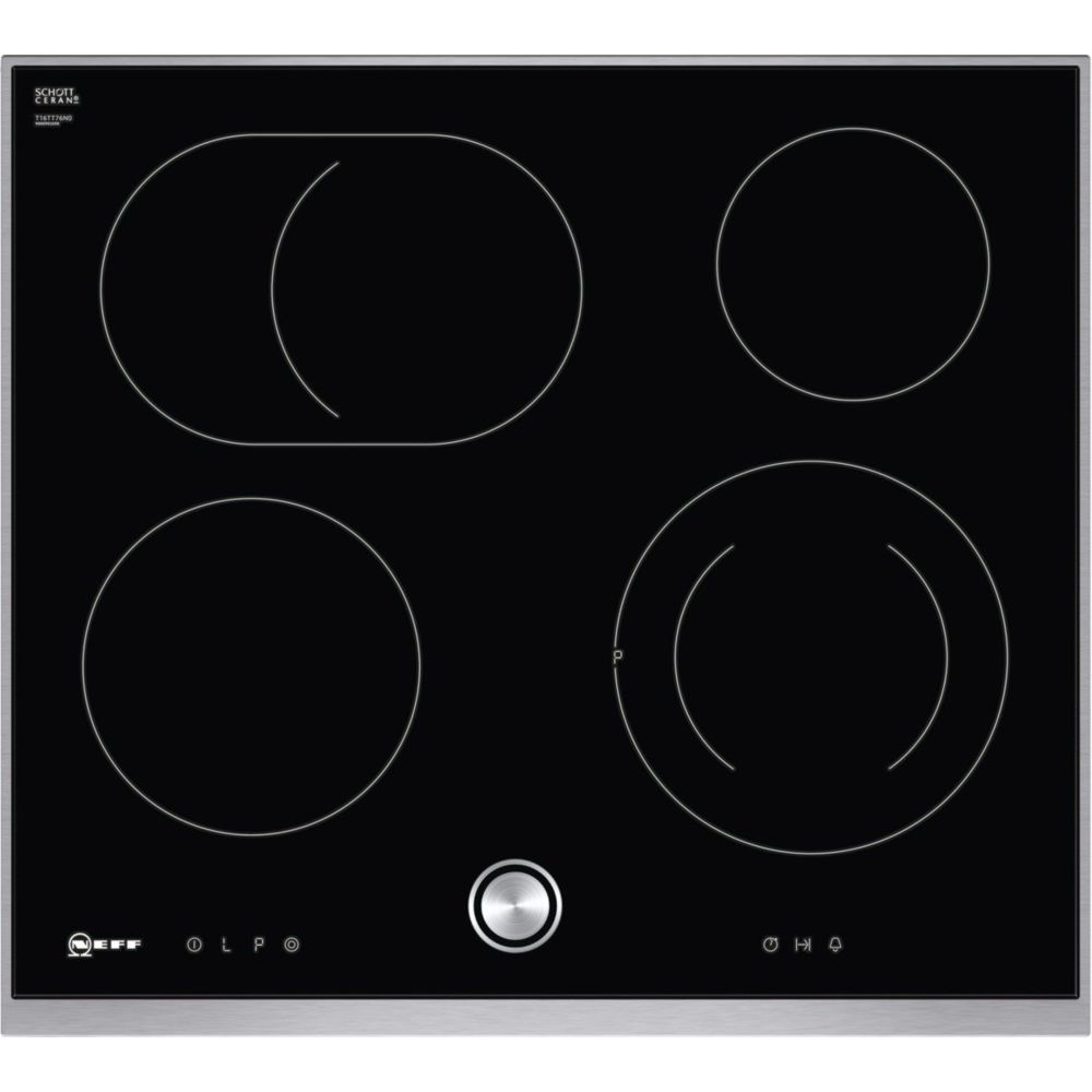 Montre Neff - Plaque de cuisson en vitrocéramique Neff T16TT76N0 - Plaque de marque Ceran, 60,60 cm, noire TwistPad cadre design Noir - Table de cuisson