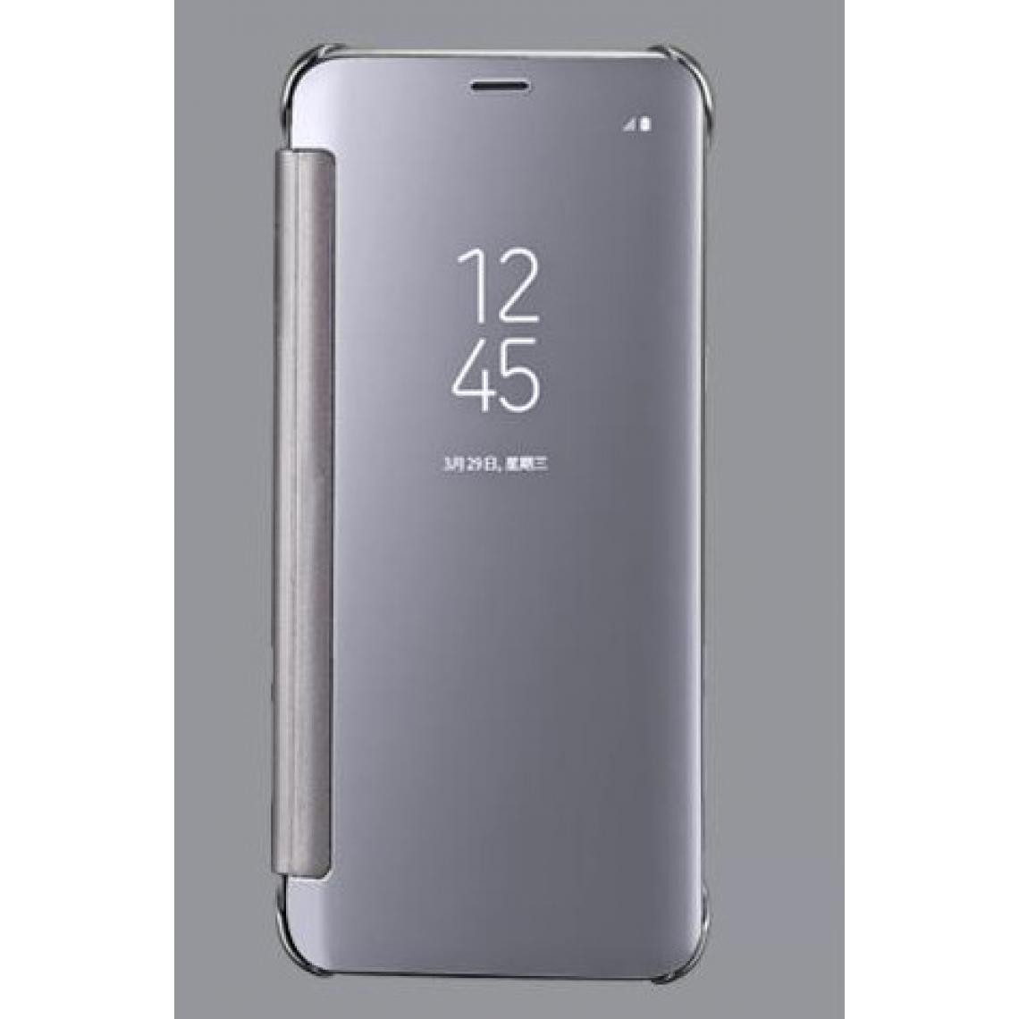 Little Boutik - Housse Etui pour Samsung Galaxy S9 Plus Protection Folio Clear View Rabat Anti-choc Argent - Coque, étui smartphone