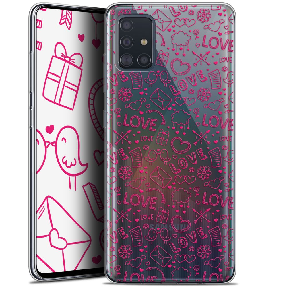 Caseink - Coque Pour Samsung Galaxy A51 (A515) (6.5 ) [Gel HD Collection Love Saint Valentin Design Doodle - Souple - Ultra Fin - Imprimé en France] - Coque, étui smartphone