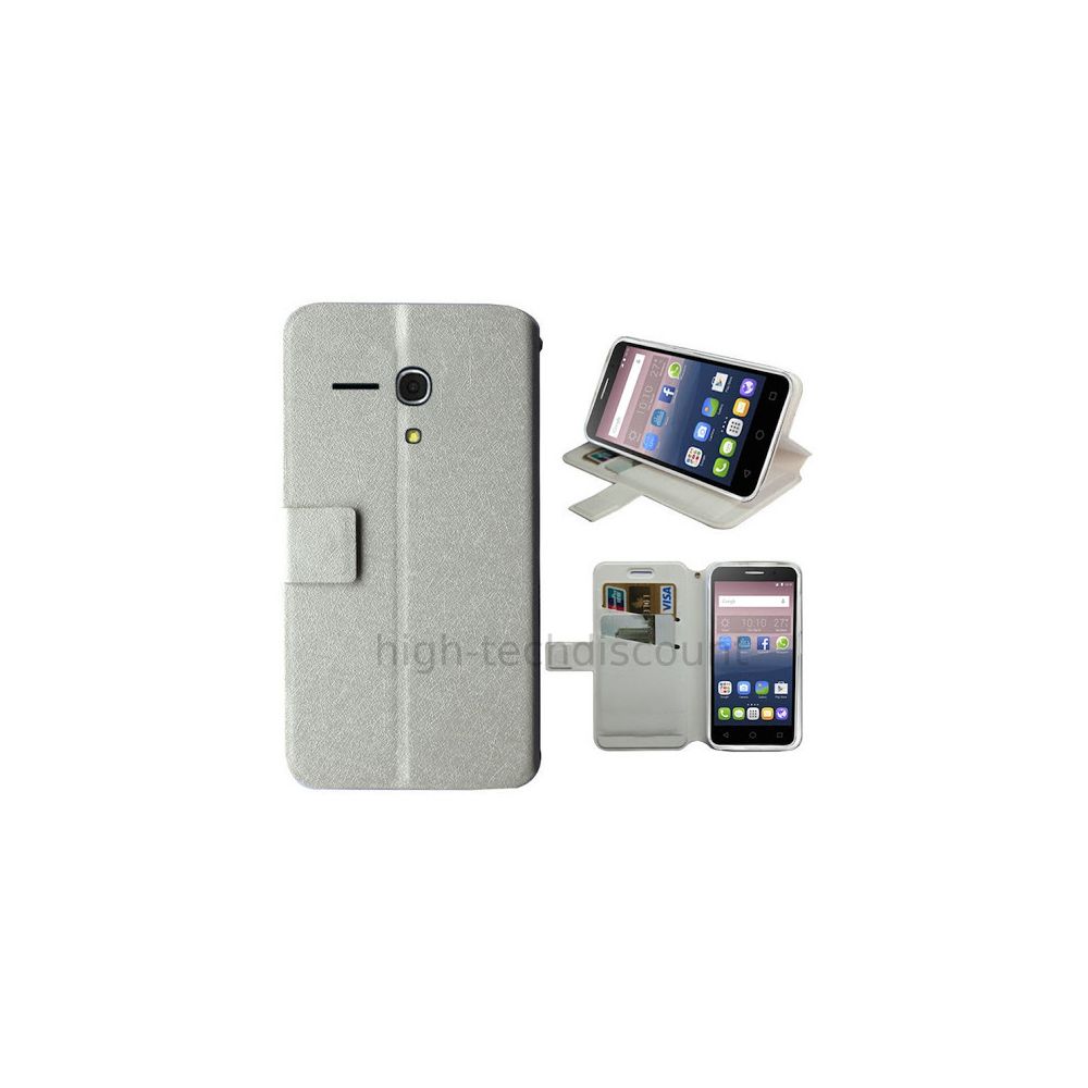 Htdmobiles - Housse etui coque pochette portefeuille pour Alcatel One Touch Pop 3 (5.5) + film ecran - BLANC - Autres accessoires smartphone