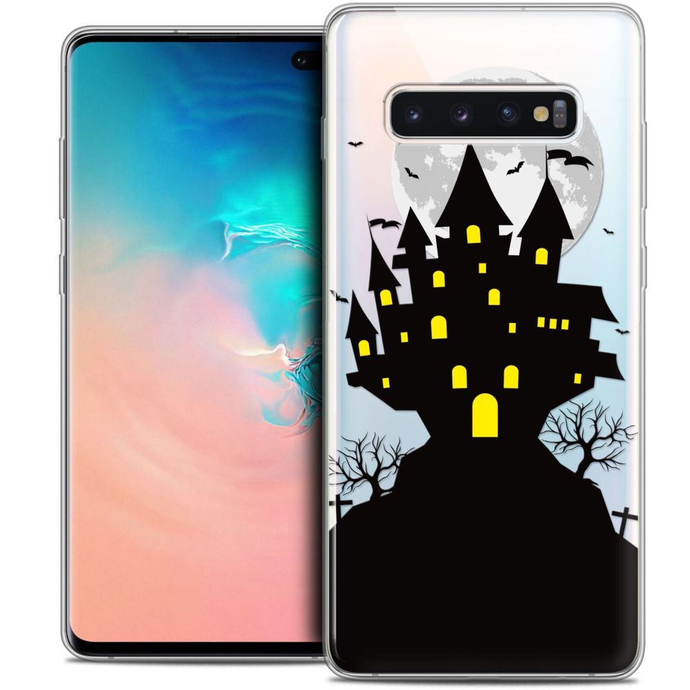 Caseink - Coque Housse Etui Pour Samsung Galaxy S10+ (6.4 ) [Crystal Gel HD Collection Halloween Design Castle Scream - Souple - Ultra Fin - Imprimé en France] - Coque, étui smartphone